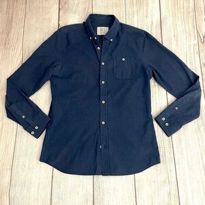 REVELATION Men’s Navy Blue Button Down Shirt Size Large